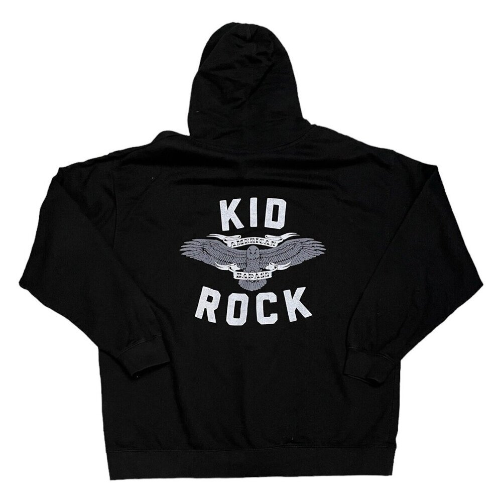 KID ROCK Eagle Full Zip Rock Redneck Music Country Hoodie Sweatshirt Mens XXL